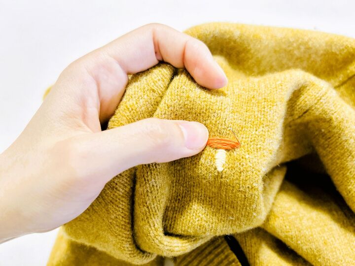 輪っか不要で簡単!【きのこ刺繍】の作り方。刺繍の知識も経験もない、素人の私でもできました♪