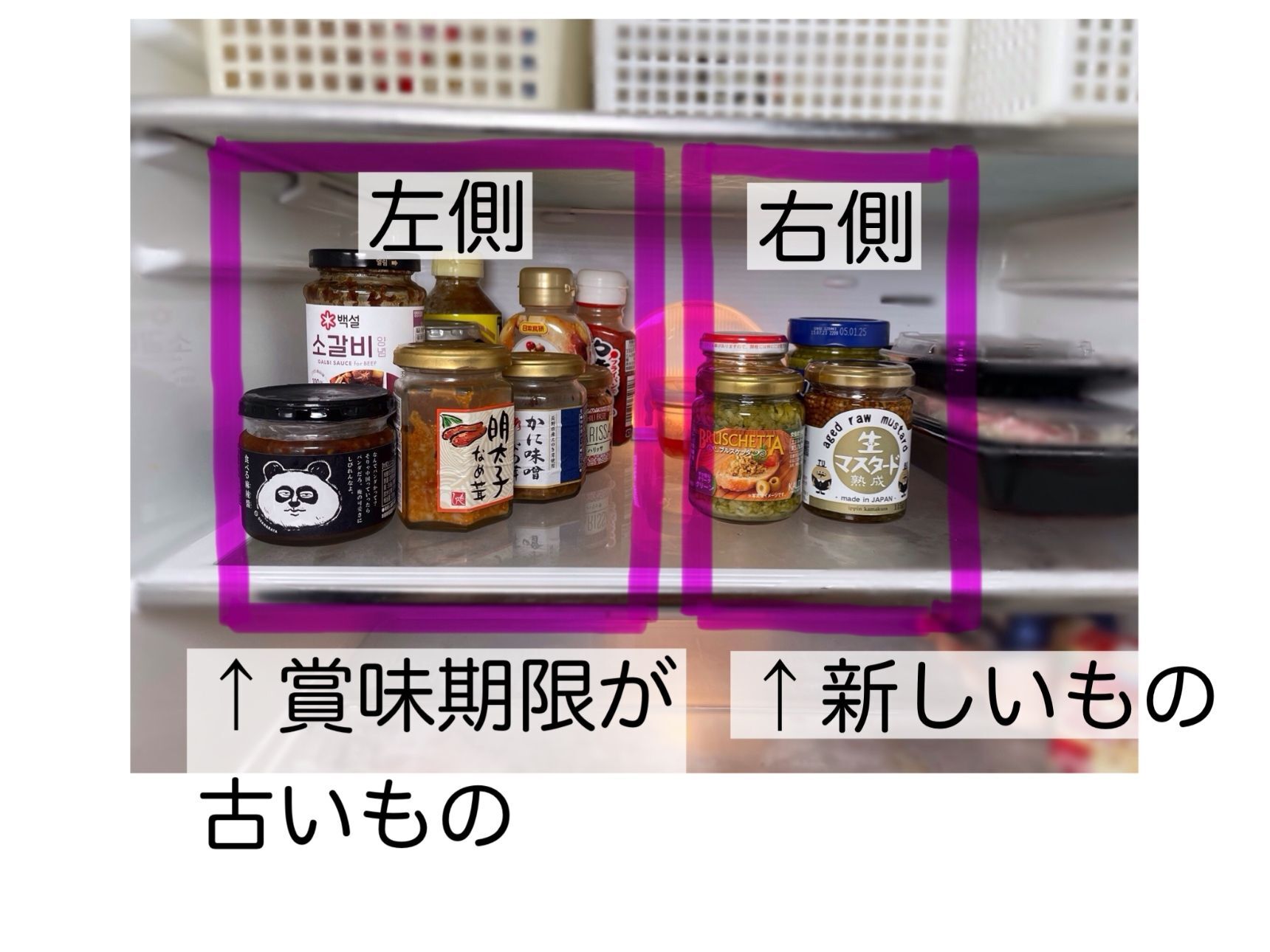 食品は新旧を把握するべし！！