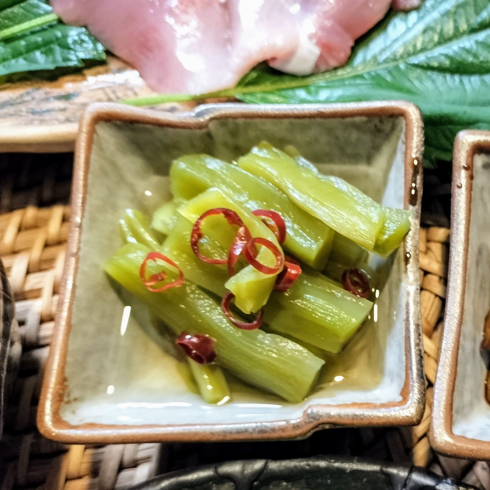 やみつき！茎レタス！ポリポリコリコリ食感の山くらげの即席佃煮と即席甘酢漬け！天丼の付け合わせ！