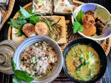 大根1本6品！葉も皮も使って大根定食！一汁三菜！旨味たっぷり！良い香りの混ぜご飯！つみれみぞれ汁！