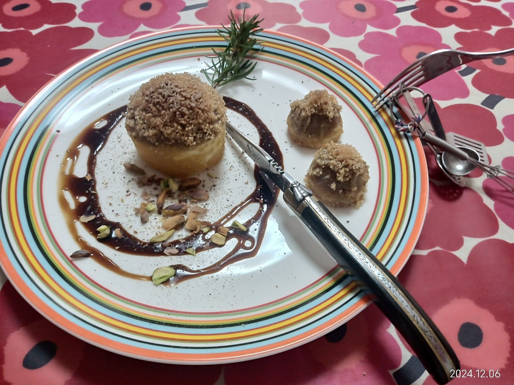 【焼き芋と遊ぶ その2】マロンペーストのせブリュレ、バルサミコソース