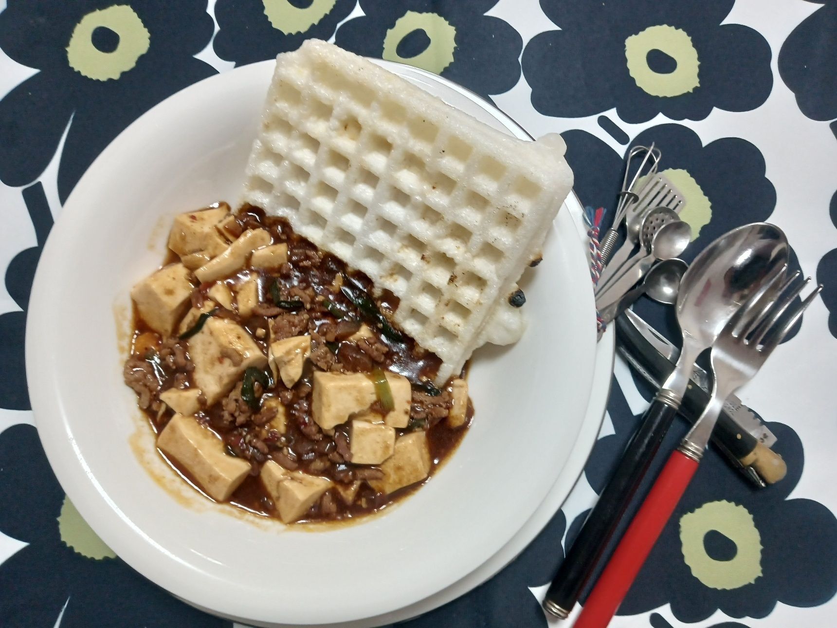 【今日の夕ご飯】麻婆豆腐 waffleもち添え