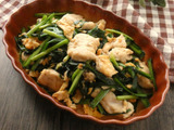 ボリュームたっぷり！「鶏むね肉のニラ玉」