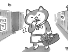 桜の花びらが鼻にぺと…。「いろいろ、うまくいくといいね～」【柴犬食堂#2】