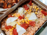 楽うまキャンプご飯！チーズ＆ツナ＆えびのパエリア