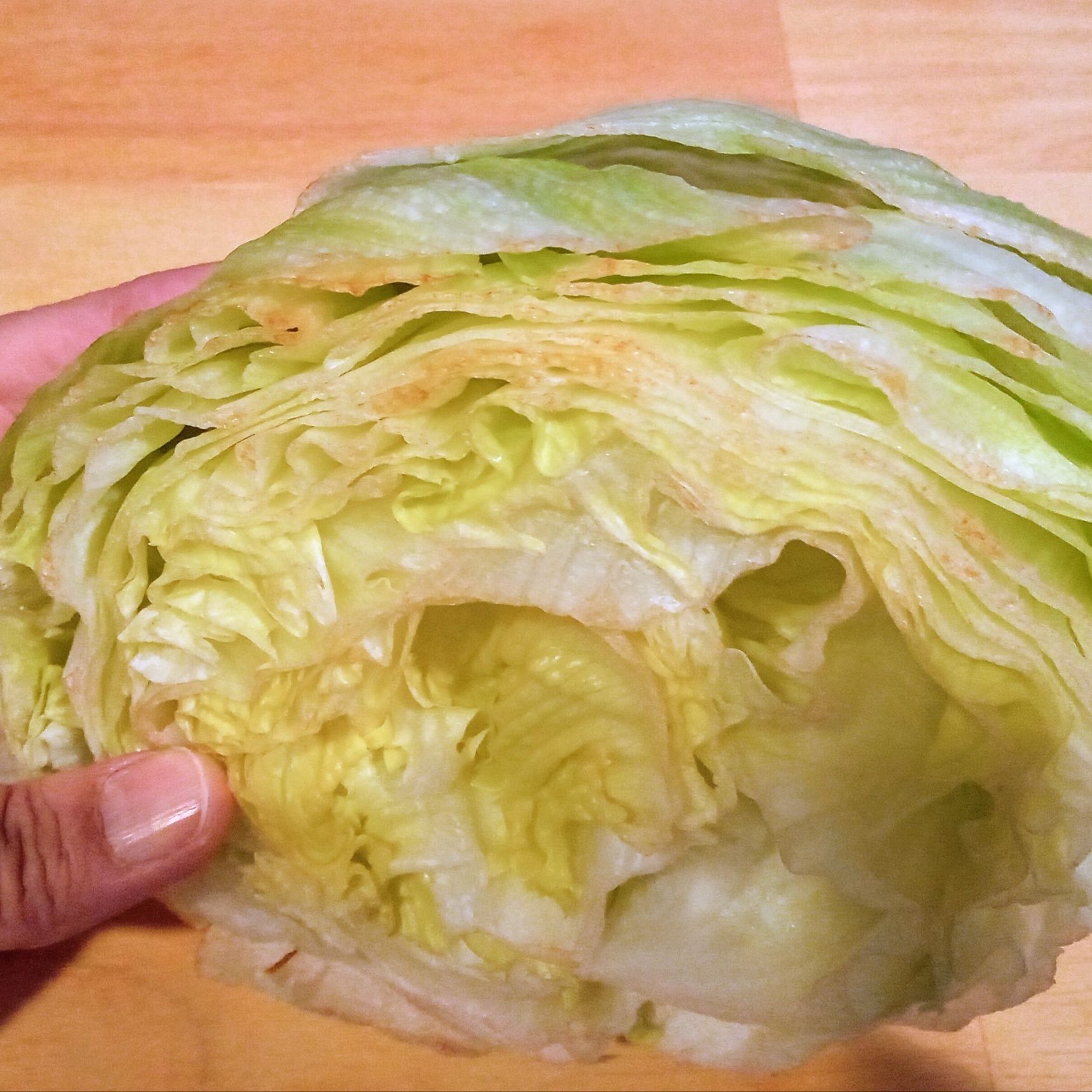 断面全体が茶色く変色
