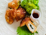 うま〜い！「チキンの大葉とチーズのハサミ揚げ」