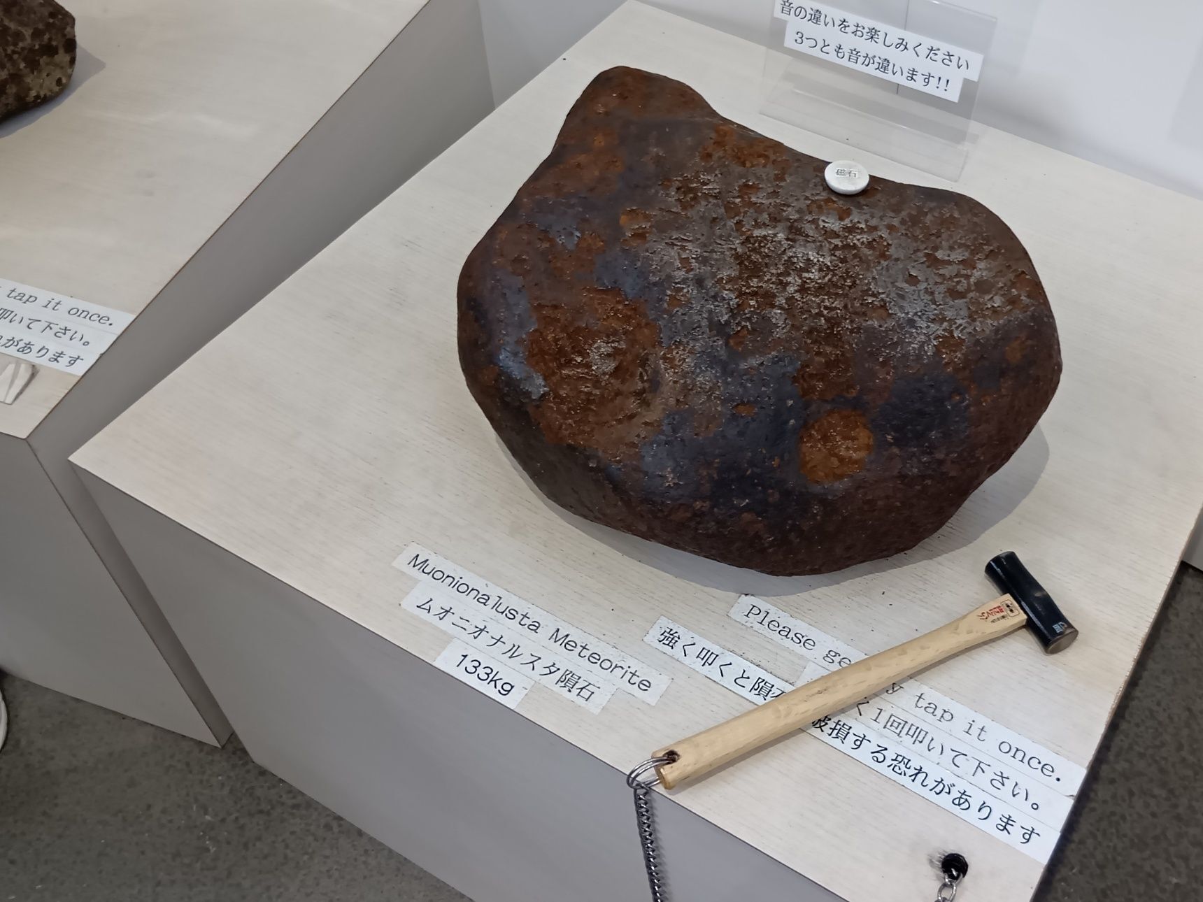 触るだけでなく、なんと3種類は、金鎚でやさしくたたくこともできるんですよ！