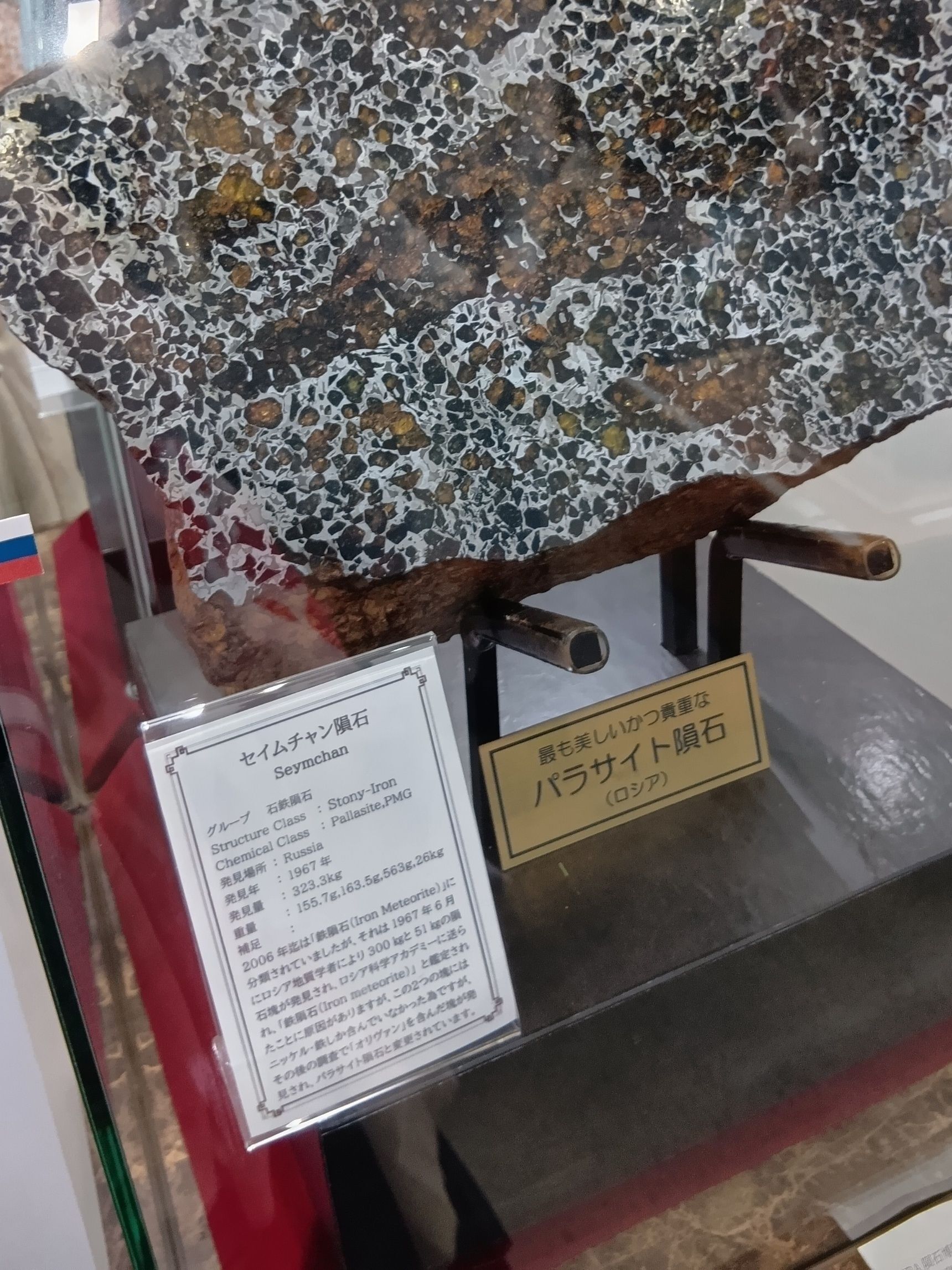 こちらは、もっとも美しい貴重なパラサイト隕石なんですって！