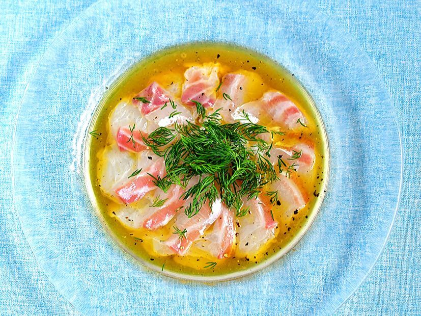 【梅風味のカルパッチョ】便利な野菜だし使用！