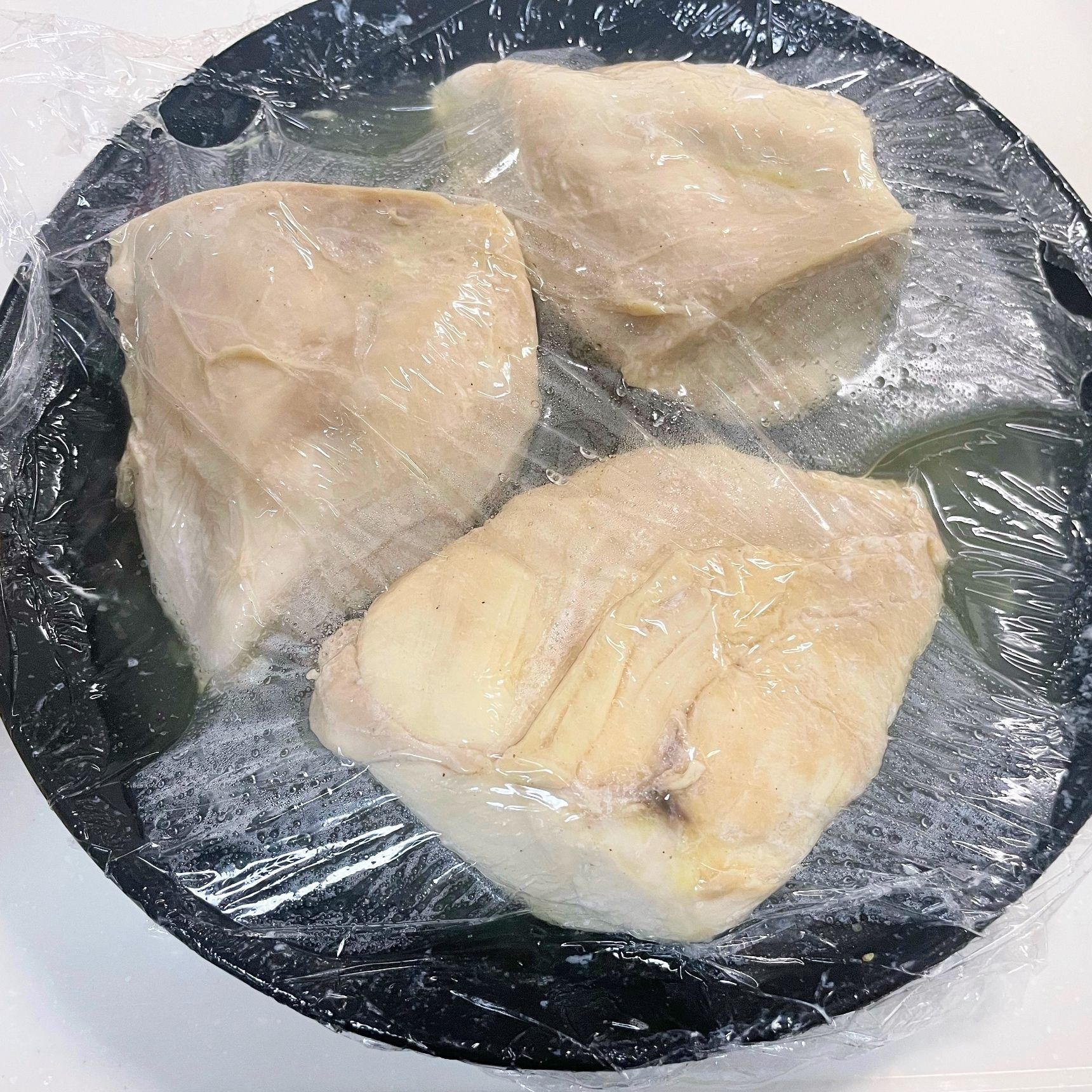 ひっくり返してレンチンします