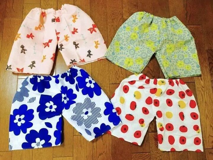 型紙なしでもできる!100均『手ぬぐい』でかわいいズボンができちゃった!たった10分で完成♪