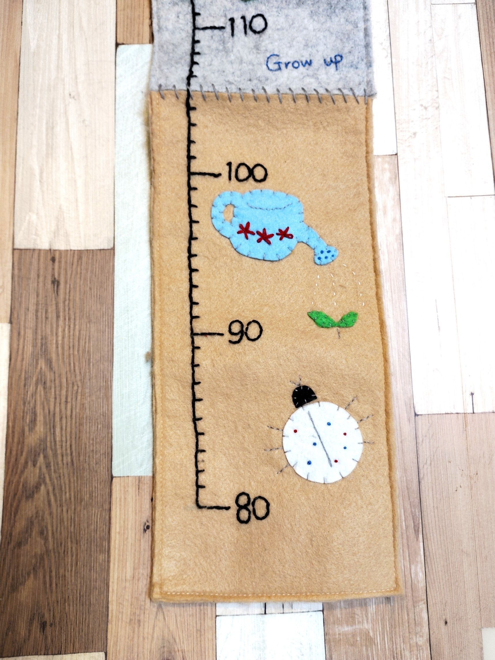 身長計部分をししゅうする