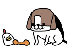 「それにじゃれつくの？」意味がわからなすぎて逆にかわいい、それがうちの梅吉です。【パンダと犬#3】