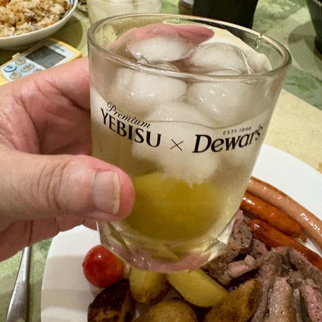 ソーダで割って乾杯しました！