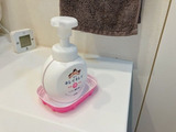 ハンドソープに水たまる問題をヨーグルトのフタで解決！