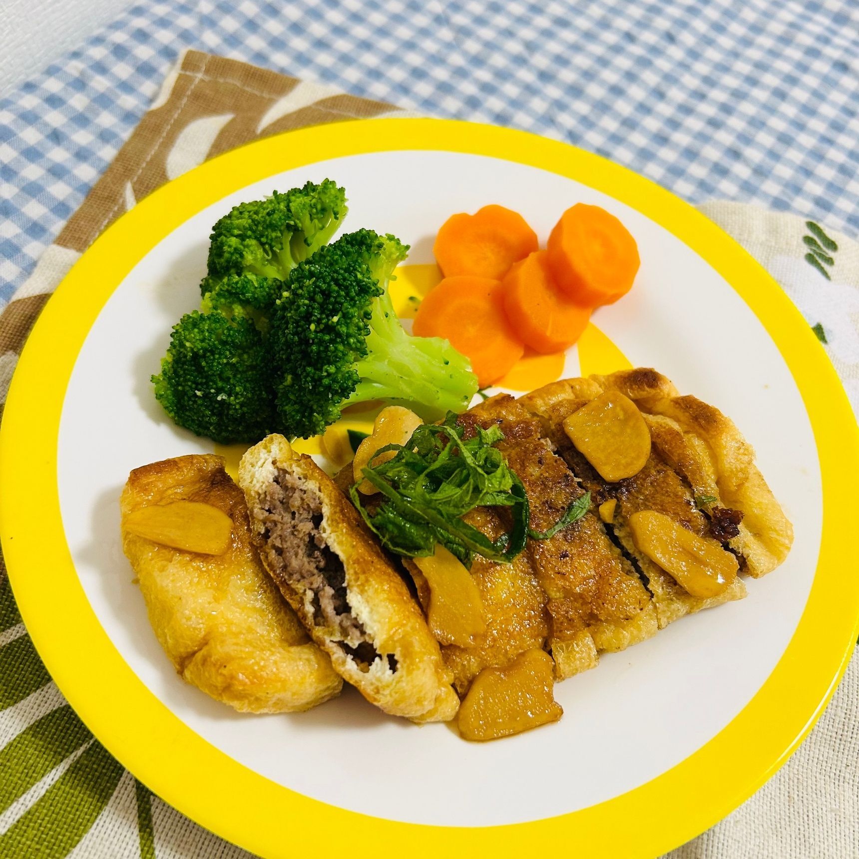 油揚げとひき肉のステーキ！