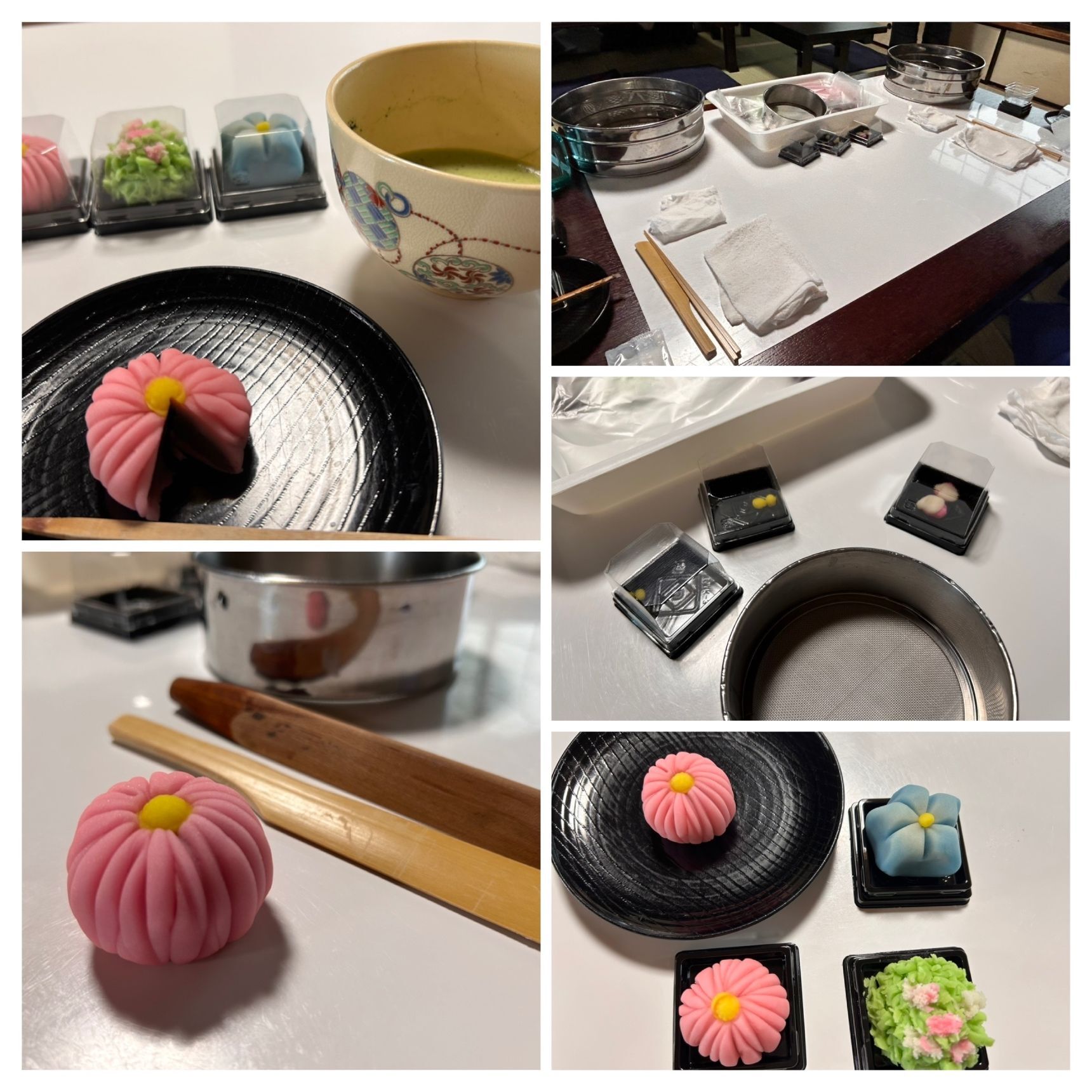 一人ずつの材料と道具がテーブルに