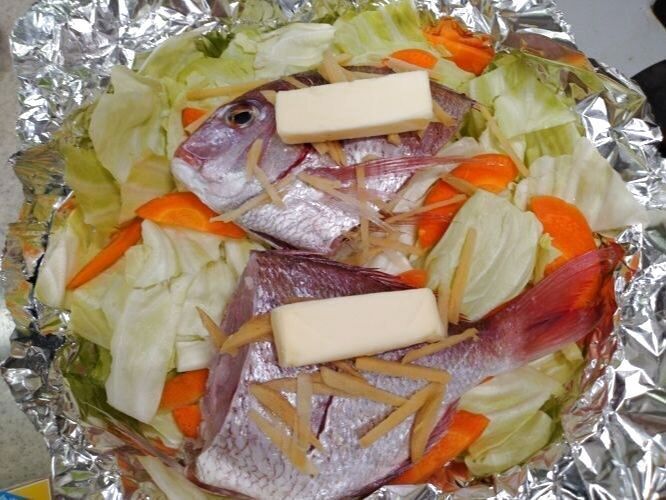鯛をのせる
