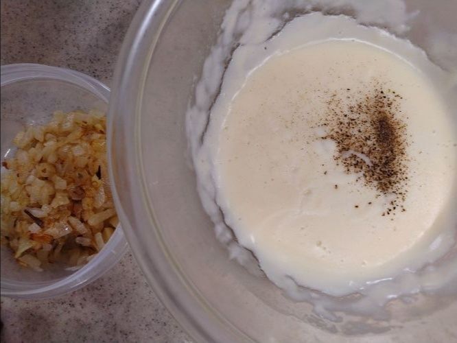 タマネギとホワイトソース