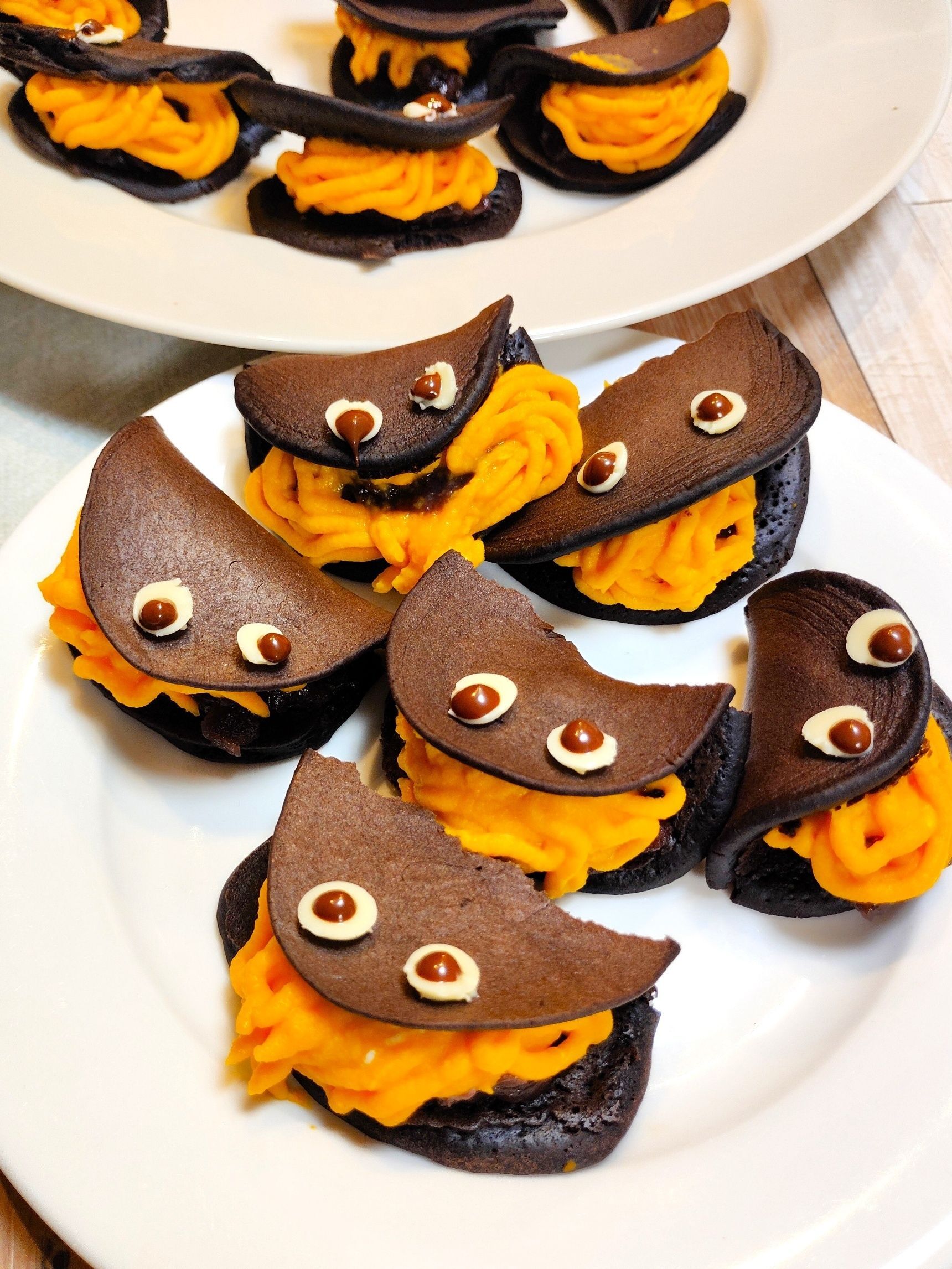 和でハロウィンもいい感じ(^^)黒ごま＆かぼちゃどら焼き