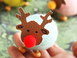 手乗りトナカイ【100均フェルトボール簡単Xmas工作】