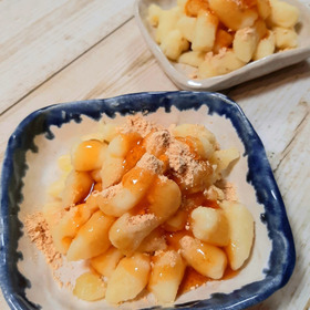 丸めないから簡単！もちもちでつるん～(^^)さつまいも白玉