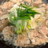 山芋の角切りを入れた自家製つみれのお鍋！