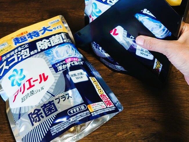「洗濯洗剤」詰め替えるのやめました。使い勝手が良くなる＆収納力がアップする裏ワザ♪
