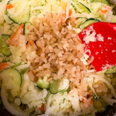 いぶりがっこの入った居酒屋風ポテトサラダ！