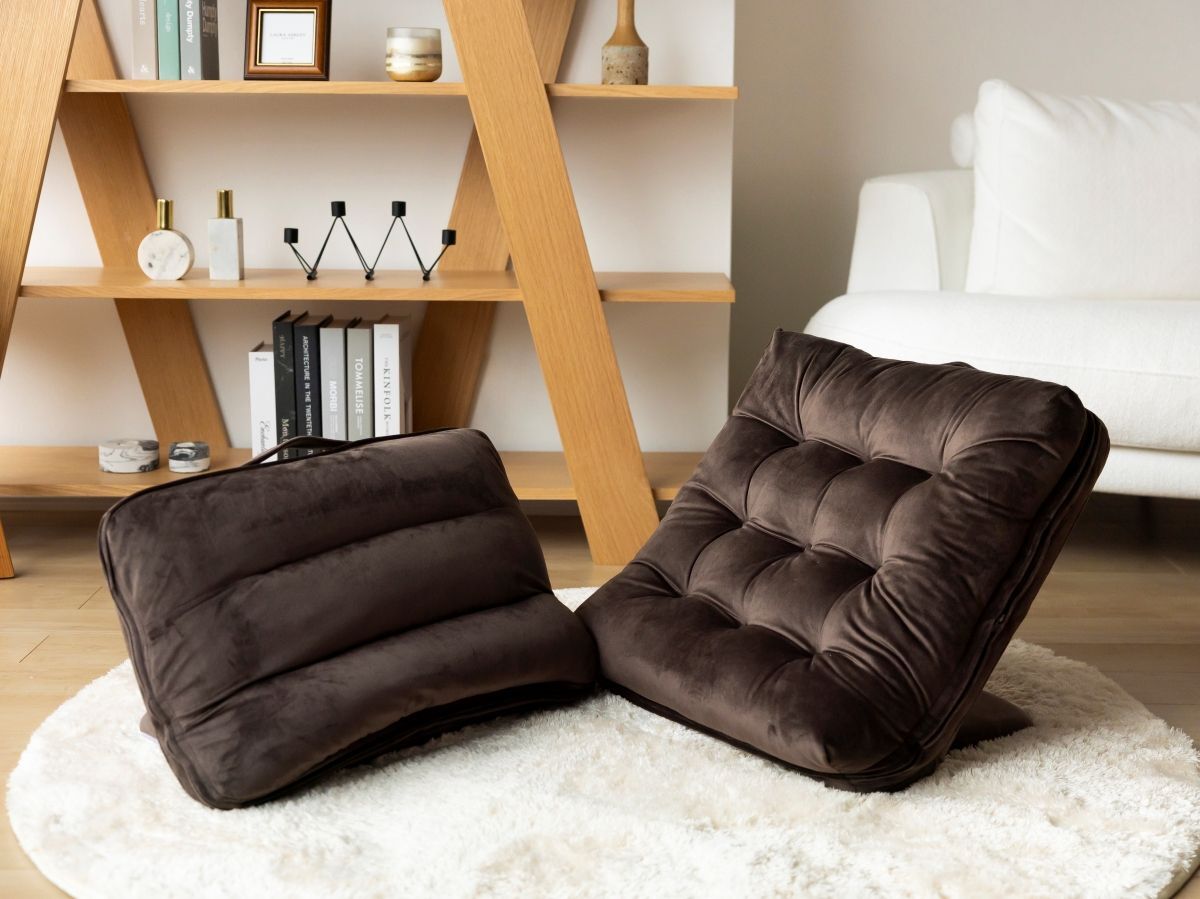 カインズ F-Lepoco モカ 背もたれイス　2個セット Amazon｜カインズ(CAINZ) 座布団にもなる背もたれイス F-Lepoco