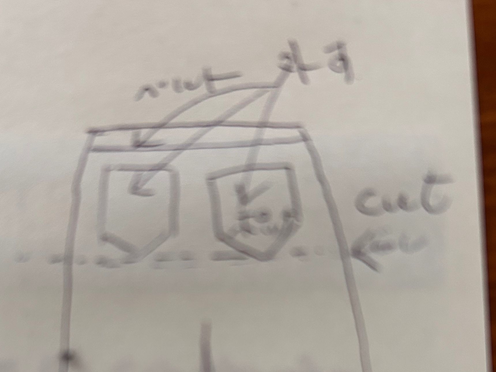 ポケットの下を切ります