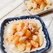 丸めないから簡単！もちもちでつるん～(^^)さつまいも白玉