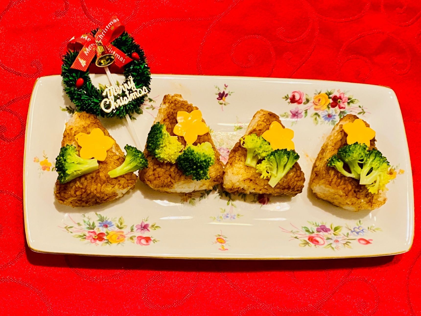 クリスマスツリー焼きおにぎり