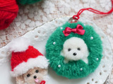 作り方動画/パンチニードルで作るトイプードルのクリスマスオーナメント＆ブローチ