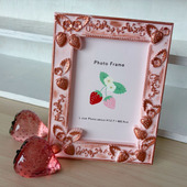 【セリア】シャビーシック風なピンクのストロベリーフレーム