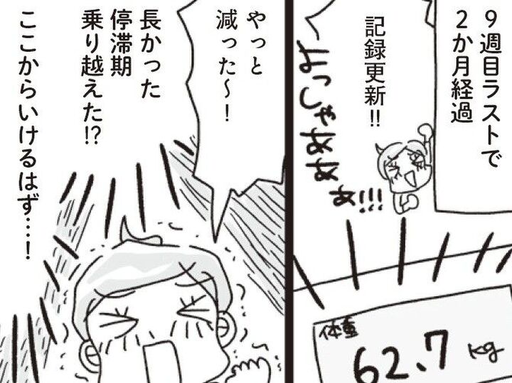 長かった停滞期がやっと終わった!?体重が減って記録更新!このままいけるか…!?【アラフィフ母さんが7kg痩せた!奇跡の仕組みダイエット#35】