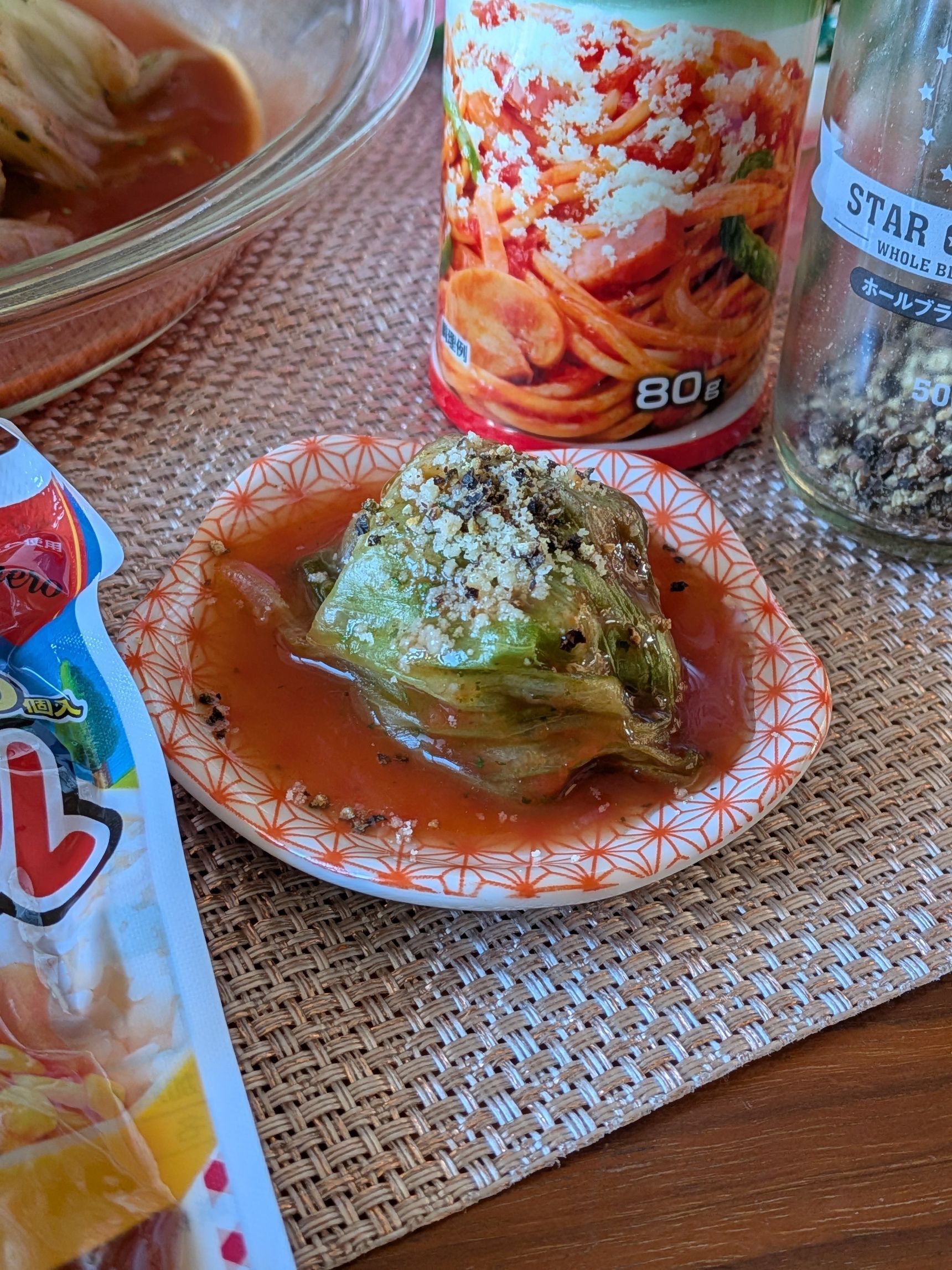 ＊ここで、粉チーズやブラックペッパーをのせるのもオススメです。