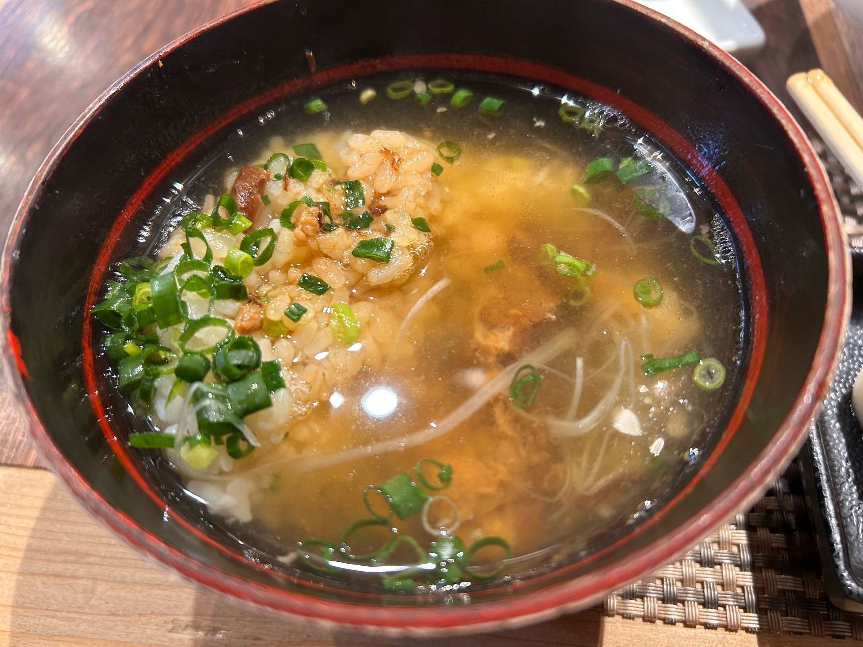 すじ肉丼のお茶漬け