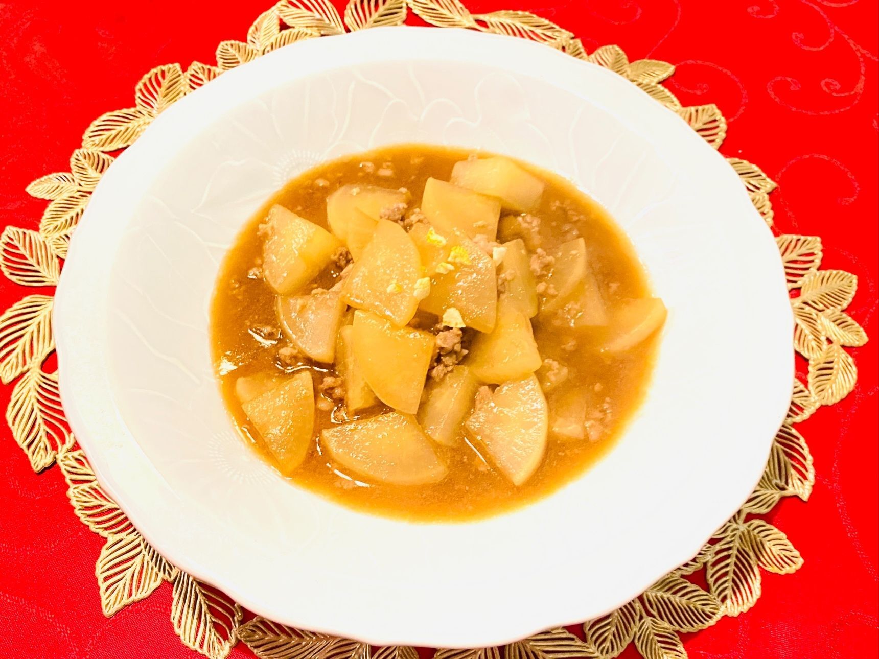 大根のそぼろゆずあんかけ