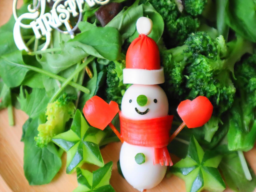 うずらスノーマン＆きゅうりスター