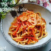 冬至に食べる冬至のためのうどん。根菜のきんぴら風焼きうどん