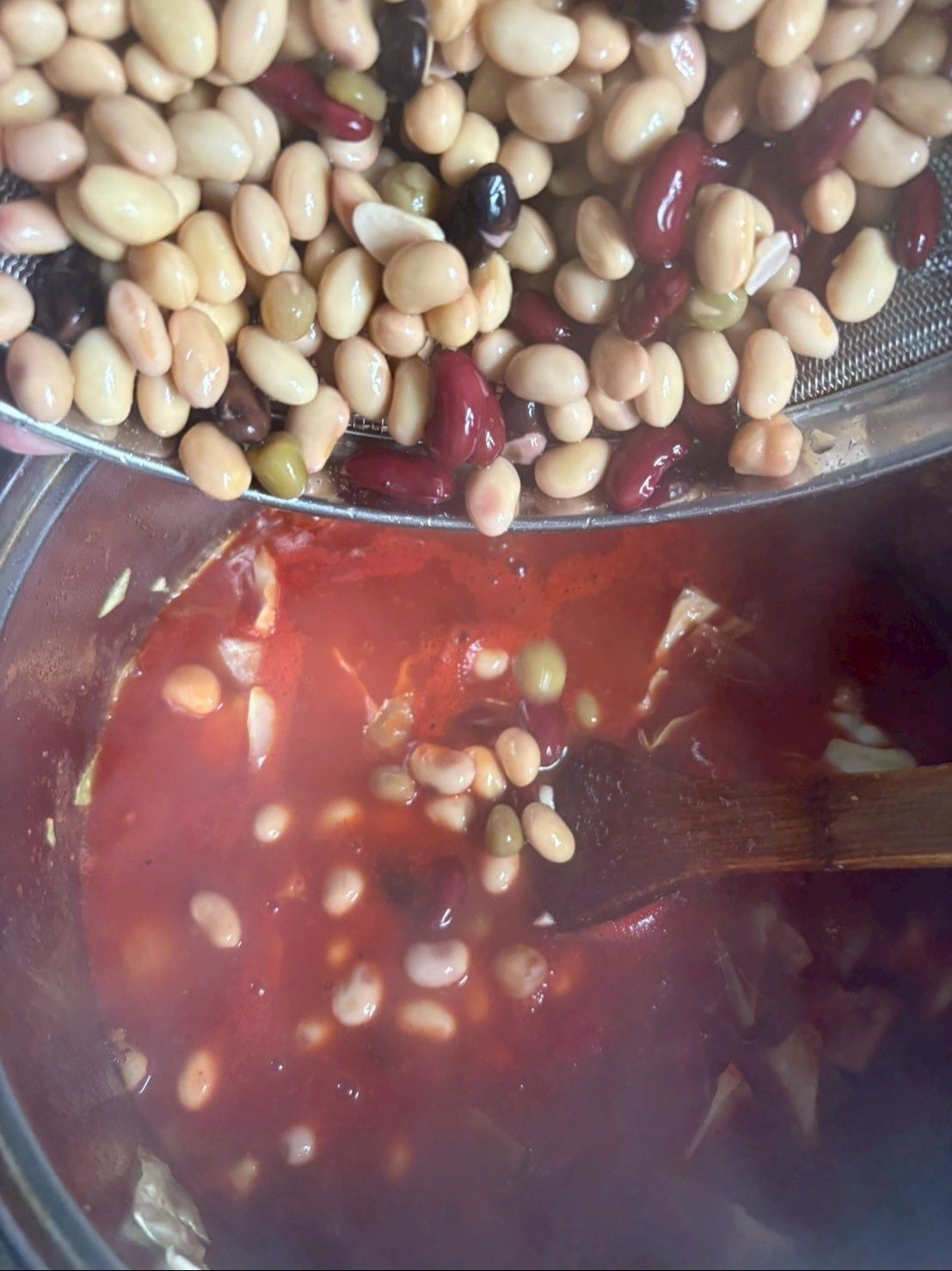 豆を一気に投入します！