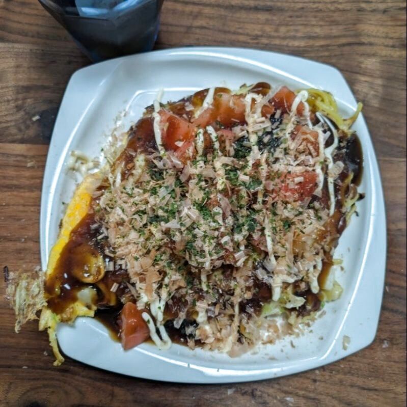 角切りトマト＋ソース・青のりトッピング！