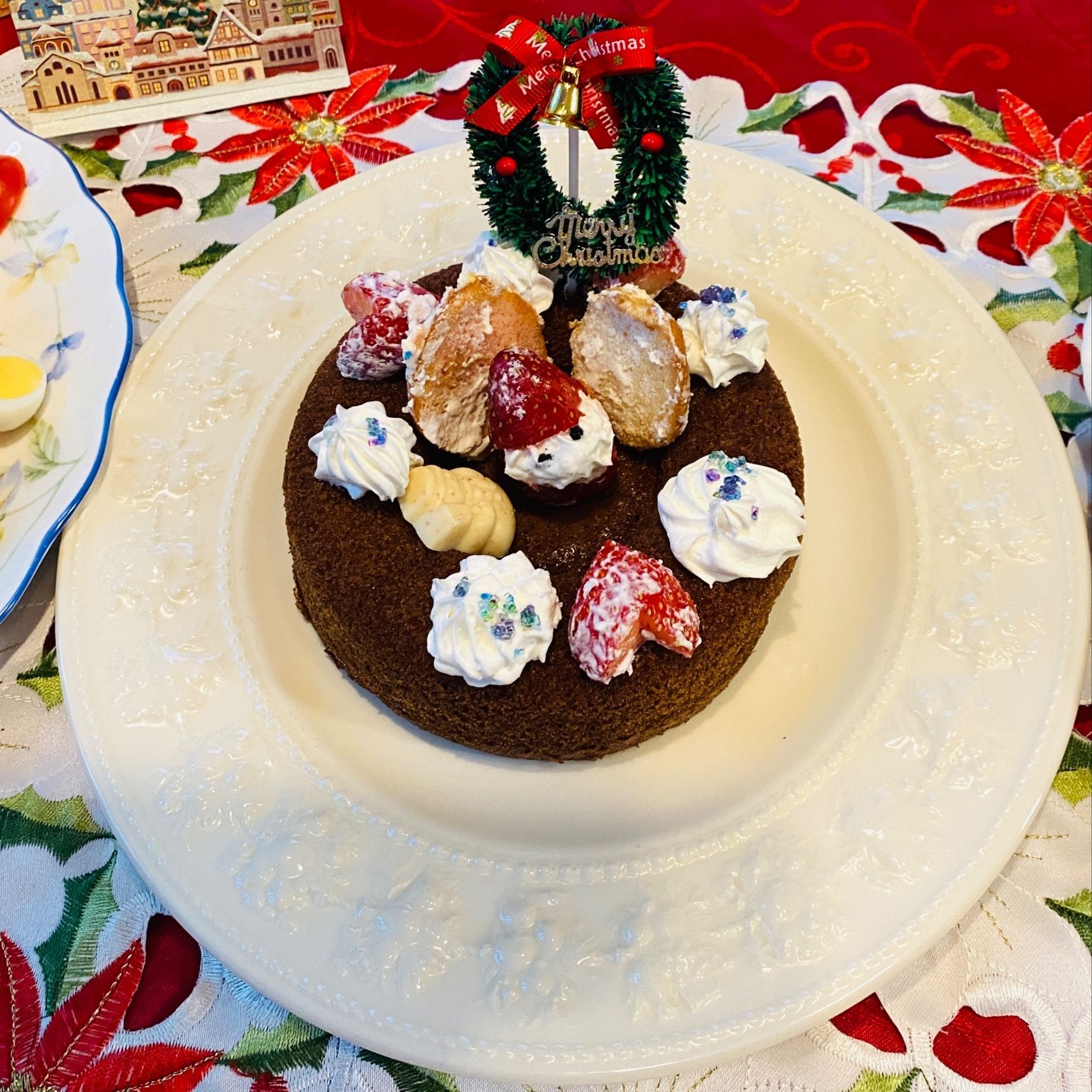 クリスマスチョコのシフォンケーキ