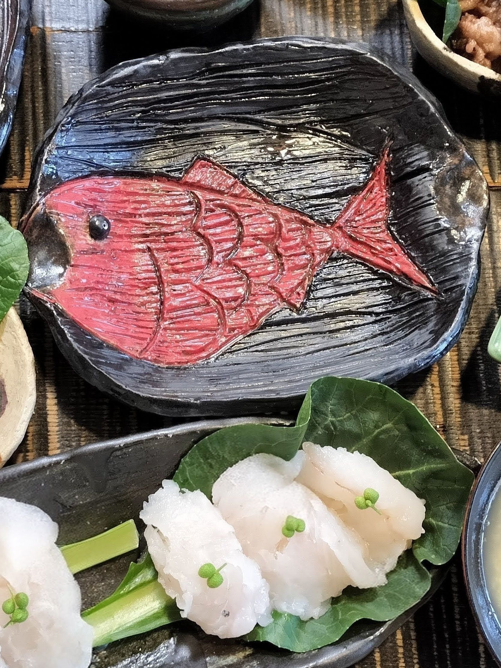 鏡開きの日！鏡餅とヒラメと手作りの赤い魚に願いを込めて！