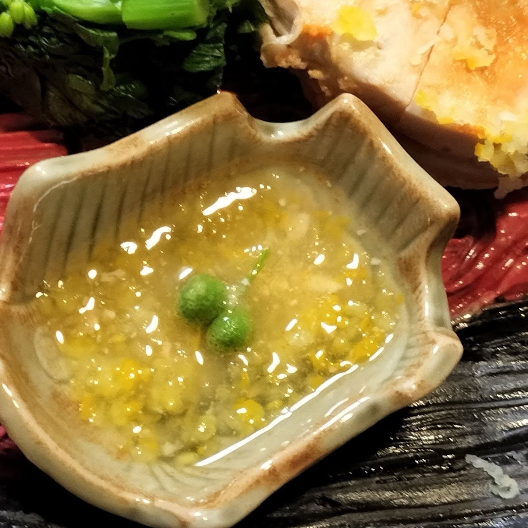 あん肝のつけダレ！即席ポン酢！ピリッと辛い粒山椒と合わせても美味〜！