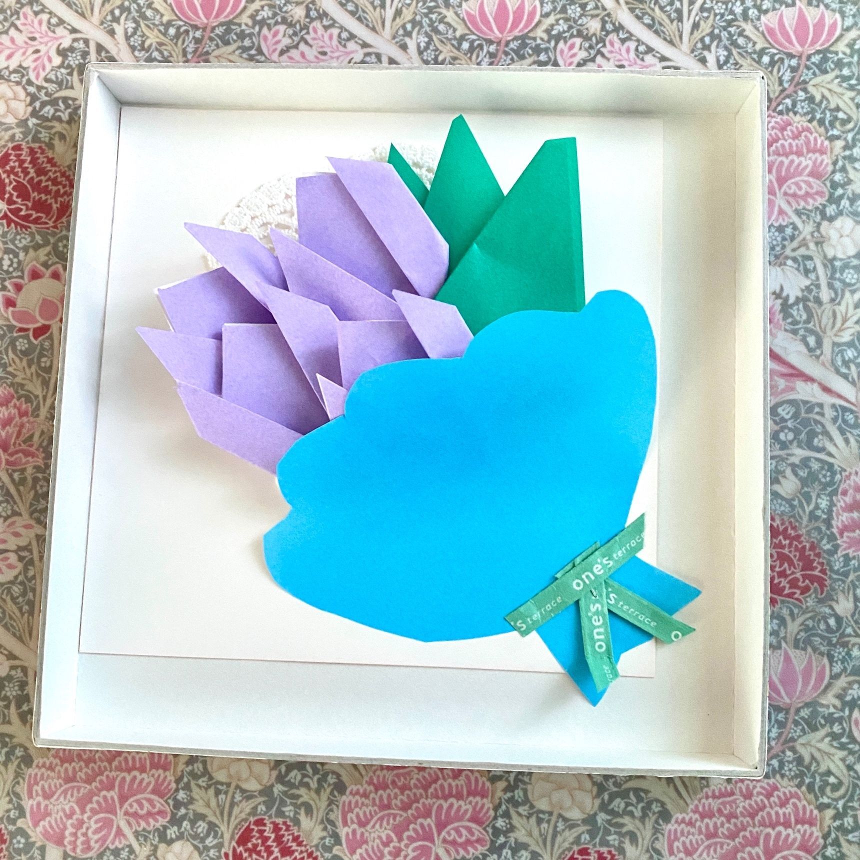 心を込めて作りました。折り紙で花束ブーケ