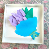 心を込めて作りました。折り紙で花束ブーケ