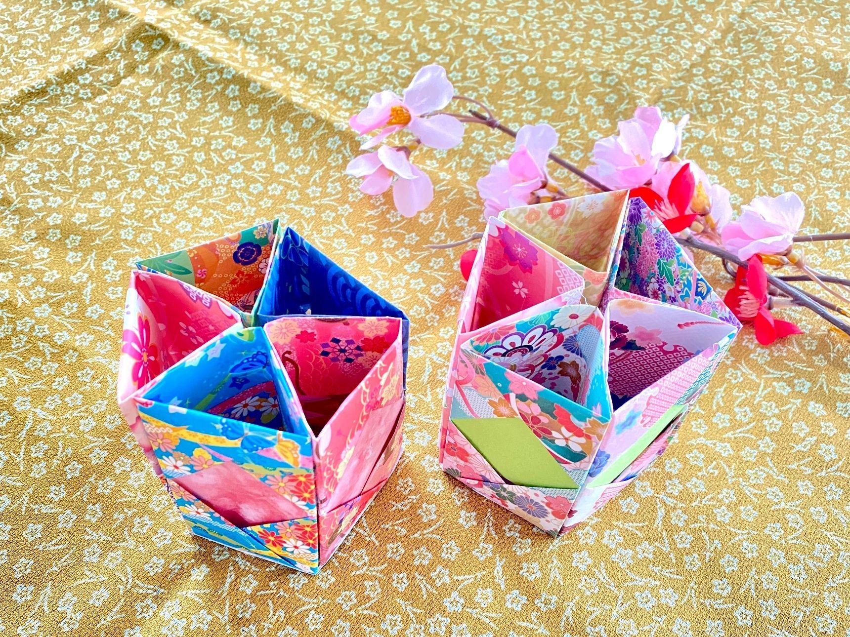 「五角形の収納Box」和柄派 or 洋柄派 インテリアにもグンと高見え